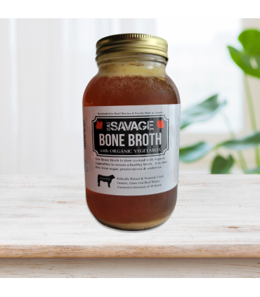 1 litre Bone Broth - Grass Fed Beef Bones & Organic Veggies